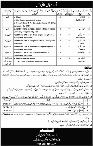 Jobs in Military Forms Renala Khurd